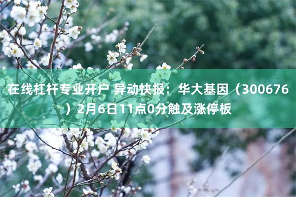 在线杠杆专业开户 异动快报：华大基因（300676）2月6日11点0分触及涨停板