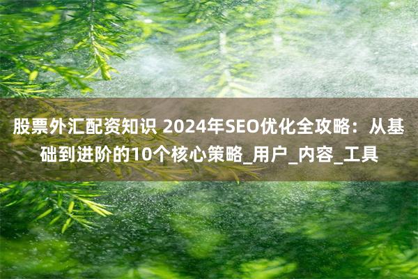 股票外汇配资知识 2024年SEO优化全攻略：从基础到进阶的10个核心策略_用户_内容_工具